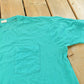 Vintage 1990s Fruit of the Loom Blank Teal Pocket T-Shirt Men's L