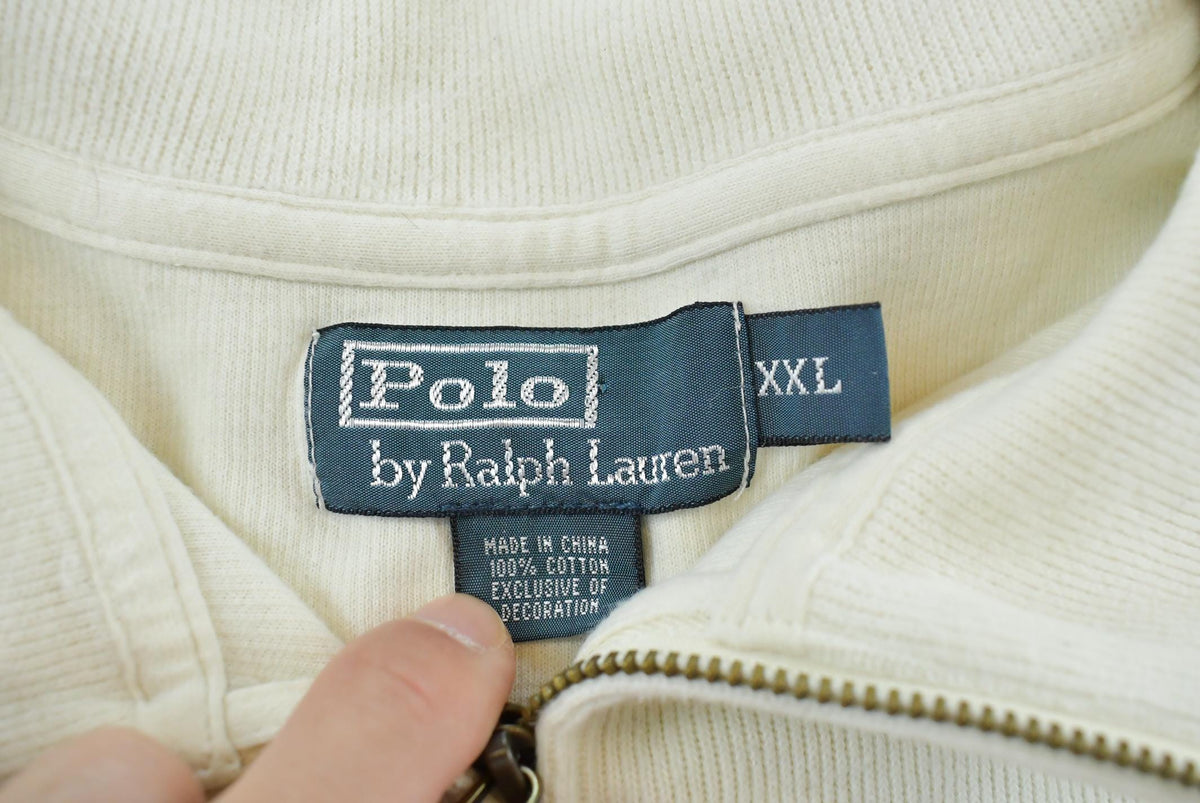 Vintage 1990s Polo Ralph Lauren Quarter Zip Sweatshirt Men's 2XL