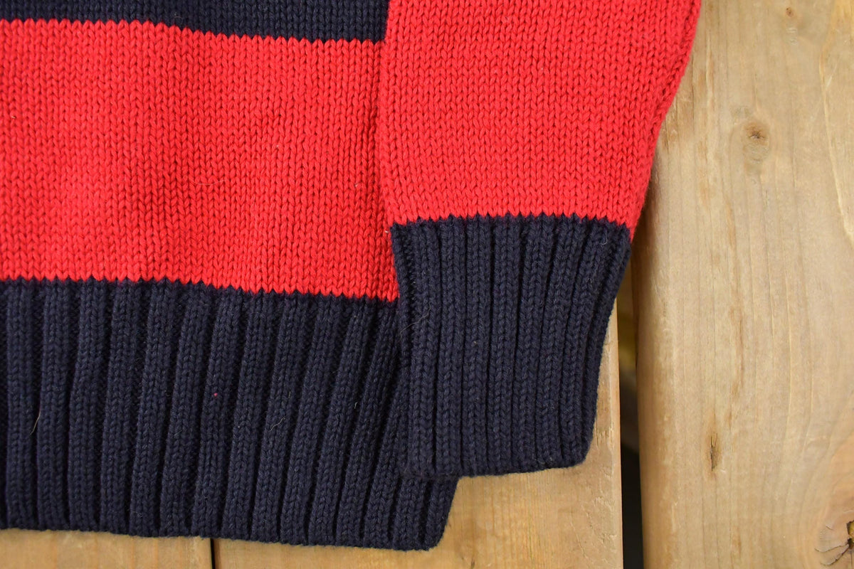 Vintage 2000s Polo Ralph Lauren Striped Quarter Zip Knit Sweater Youth M