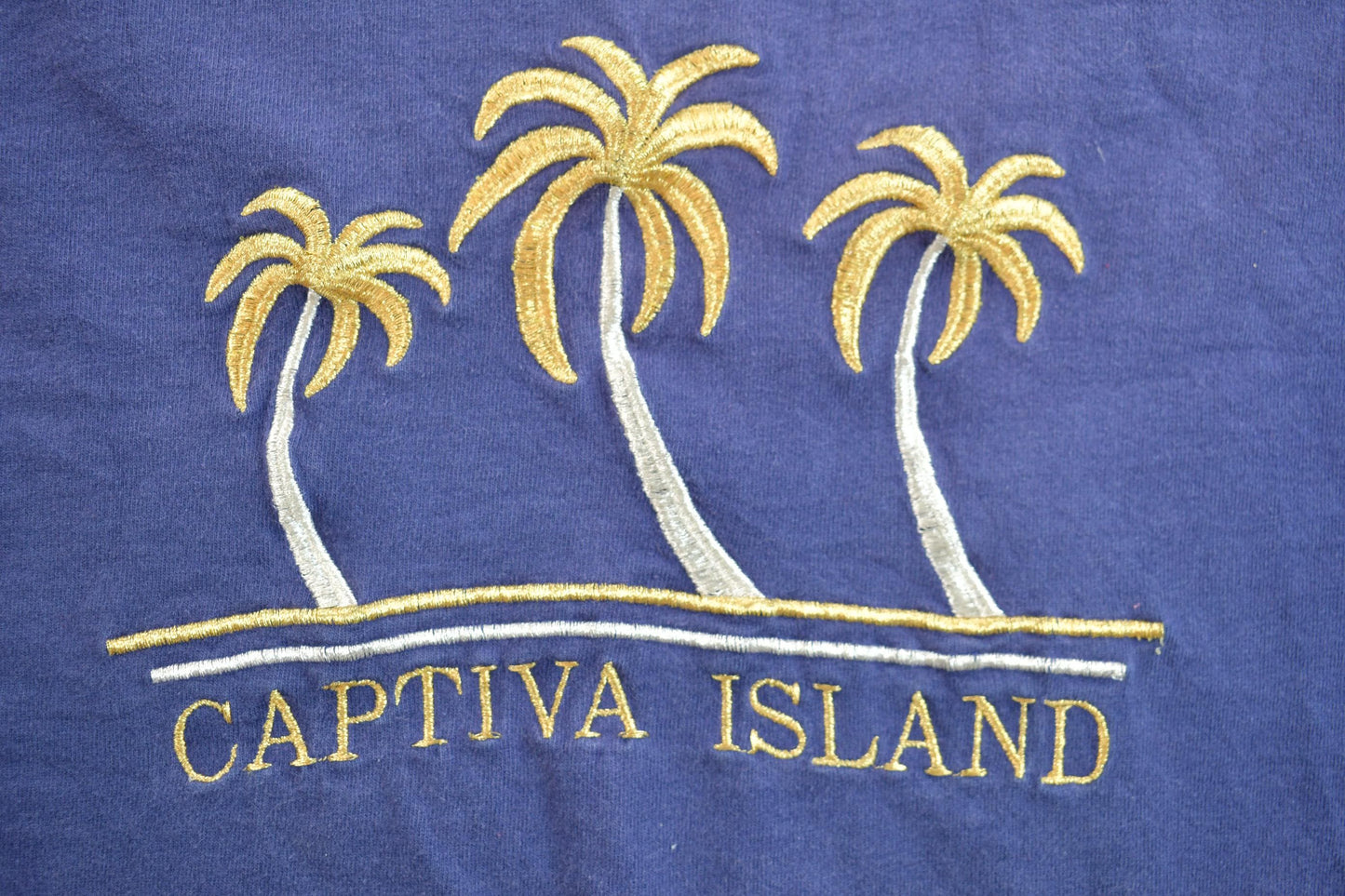 Vintage 1990s Captiva Island Embroidered Graphic Souvenir T Shirt Men's Medium