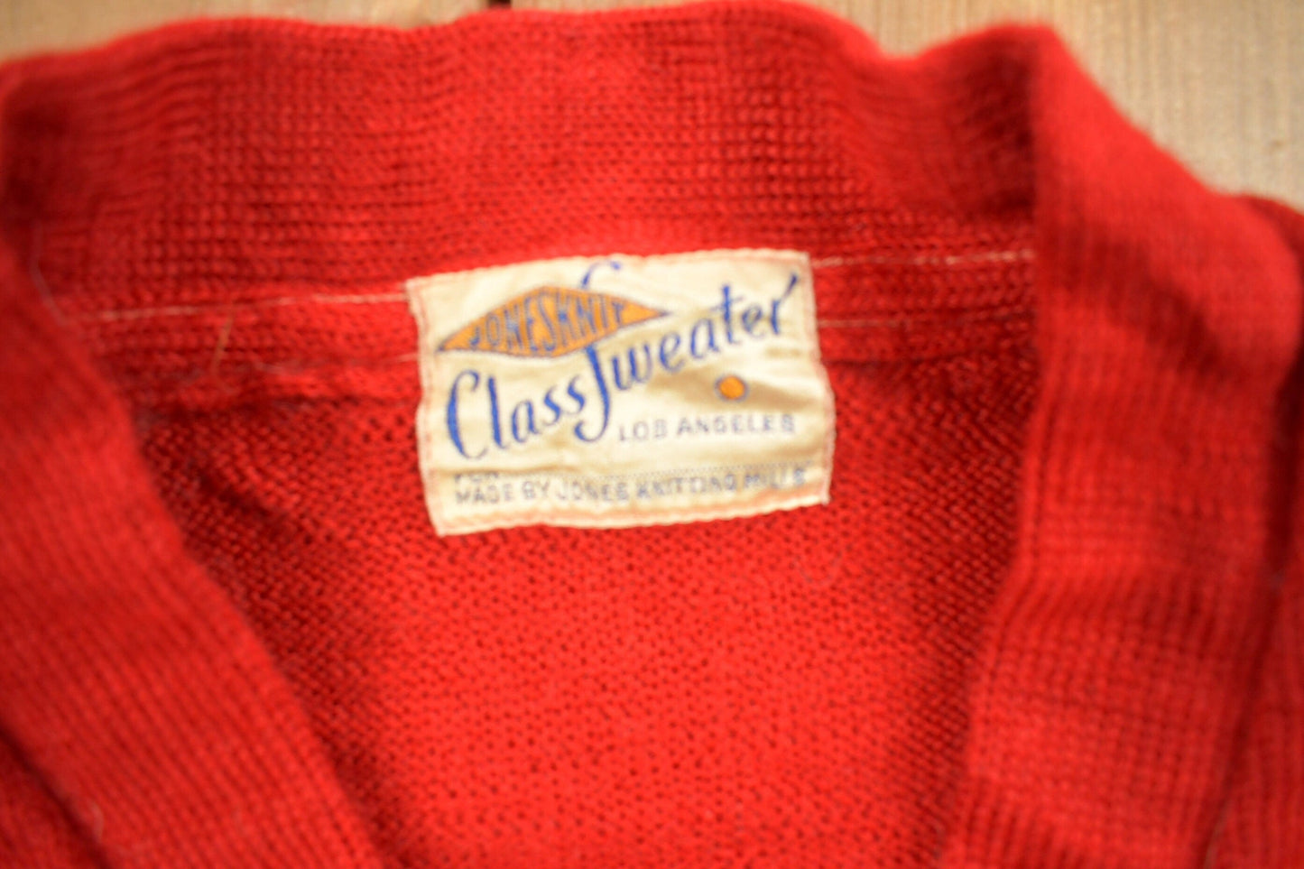 Vintage 1944 Embroidered Collegiate Knit Cardigan Sweater Men's S