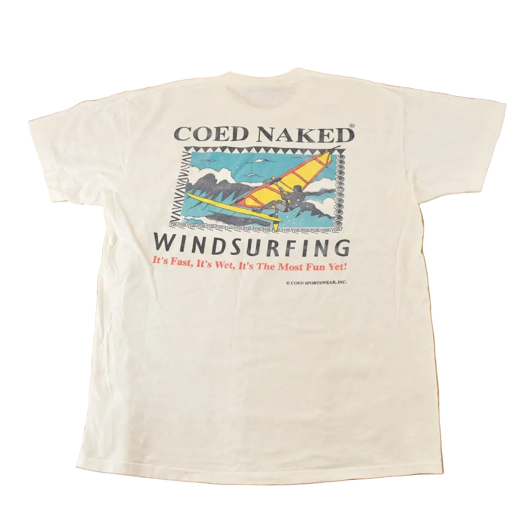 Vintage 1990s Windsurfing Nautical Sailing Graphic Single Stitch T-Shirt Men's L