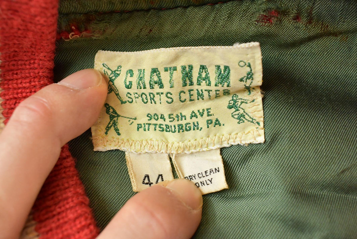 Vintage 1970s NH Chatnam Chenille Patch Collegiate Wool Varsity Letterman Jacket Men's L
