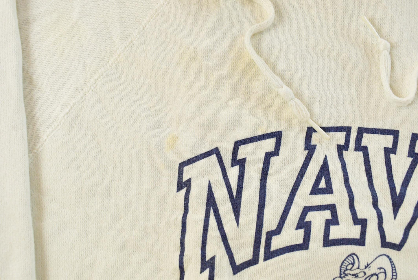 Vintage 1970s Navy Bill The Goat Mascot Graphic Artex Hoodie Men's L