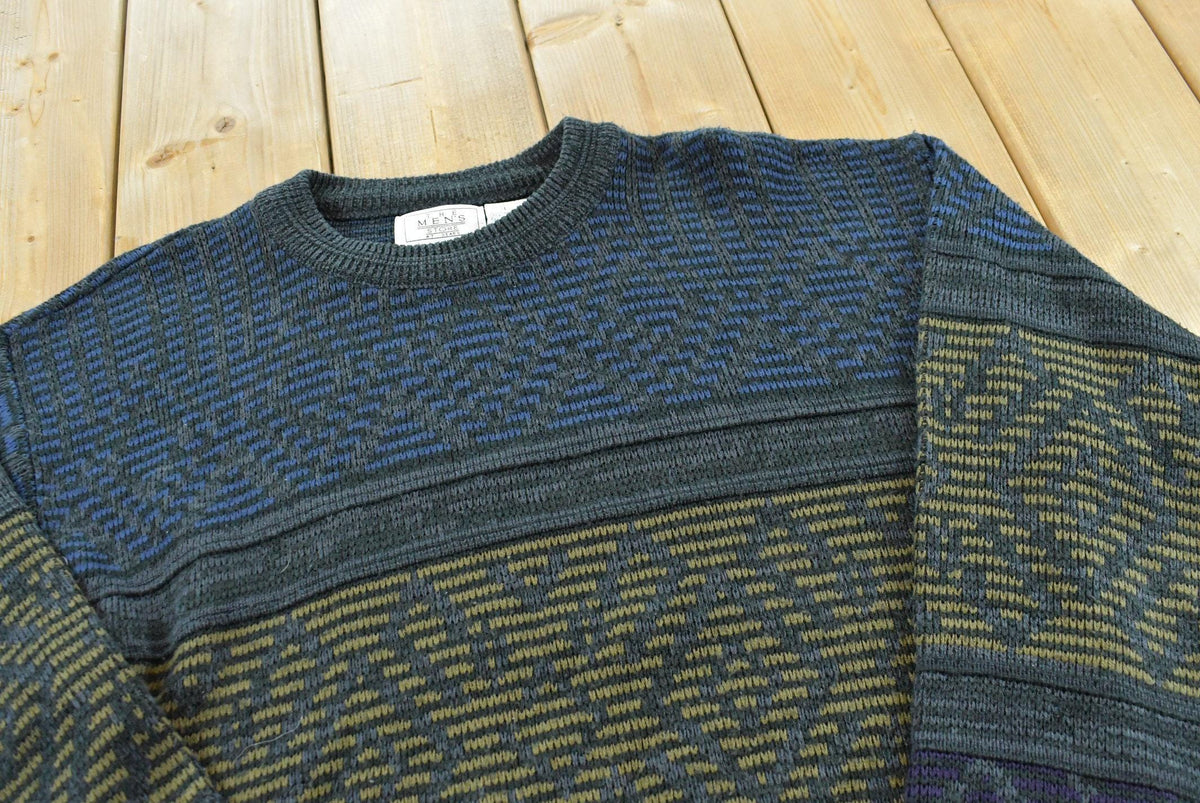 Vintage 1980s Sears Acrylic Knitted Crewneck Sweater Men's M