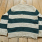 Vintage 1980s L.L. Bean Ragg Striped Wool Knit Crewneck Sweater Men's Large / 80s Knit Sweatshirt / Outdoors