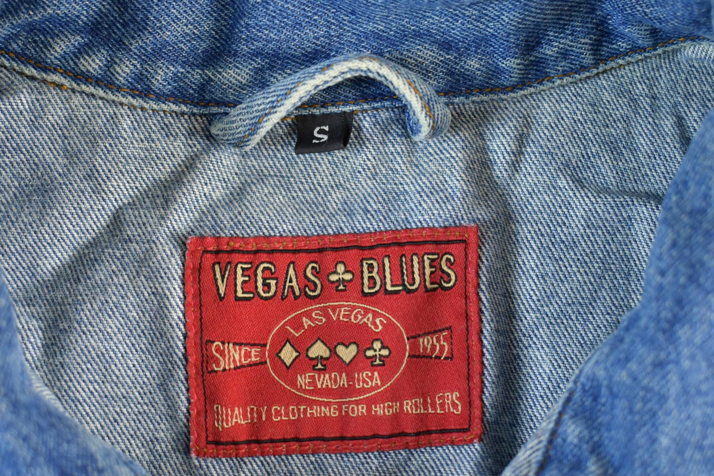 Vintage 1990s Riviera Casino Denim Jean Trucker Jacket Men's Small