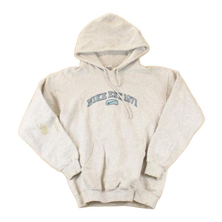 Vintage 1990s Nike Embroidered Mini Swoosh Hoodie Sweatshirt Men's L