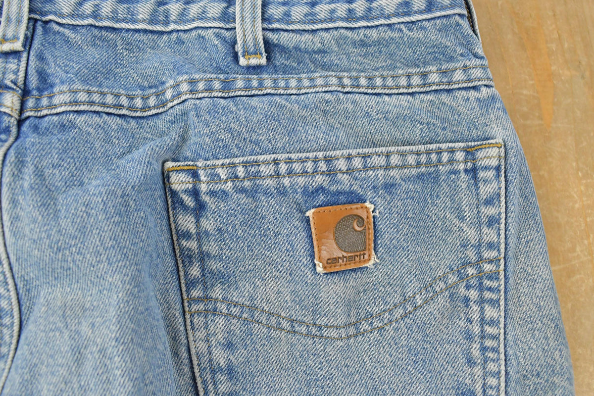 Vintage 2000s Carhartt Flannel Lined Denim Work Jeans Men's 34 x 29