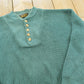 Vintage 1990s Eddie Bauer Henley Collar Quarter Button Cotton Knit Sweater Men's L / 90s Streetwear / Layering