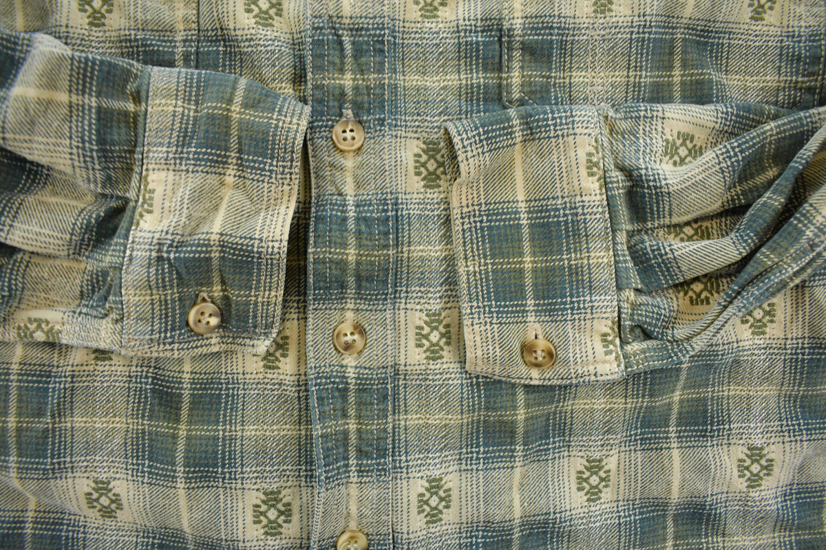 Vintage 1990s Levi's Aztec Embroidered Flannel Button Up Shirt Men's L