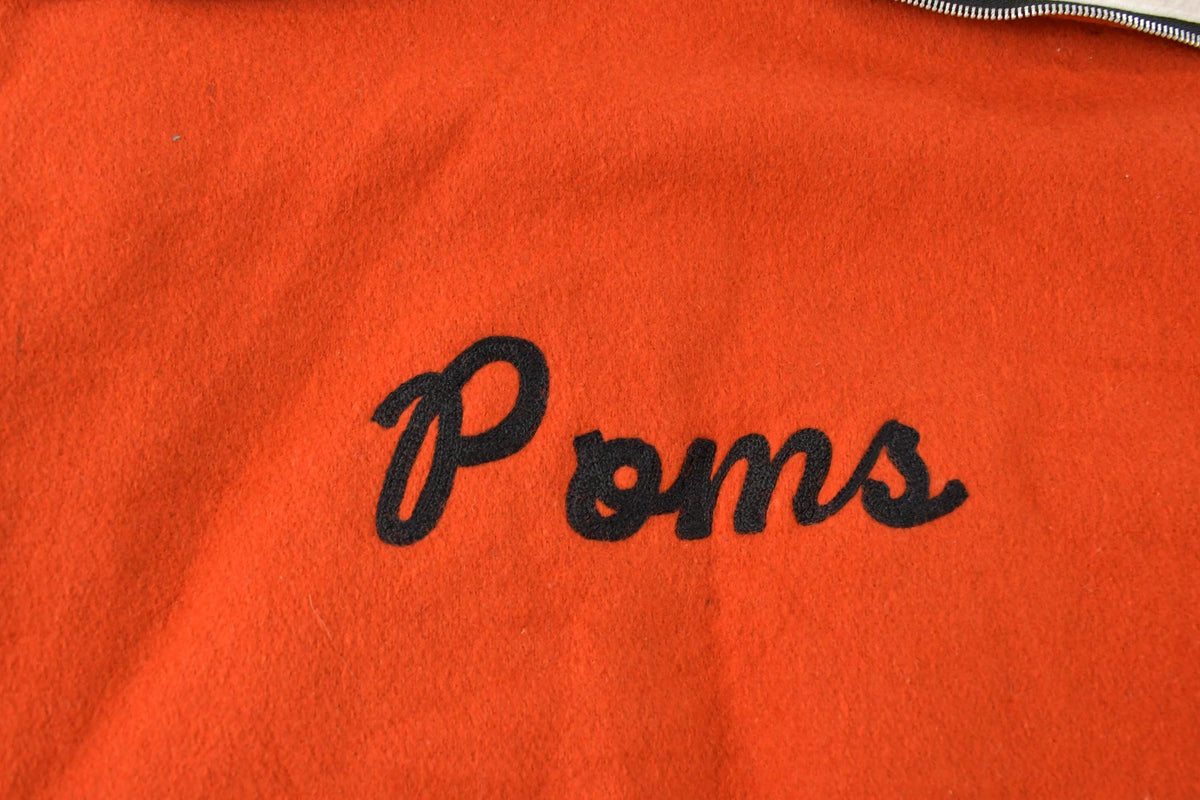 Vintage 1980s Rockville Poms Wool Letterman Varsity Jacket Men's S