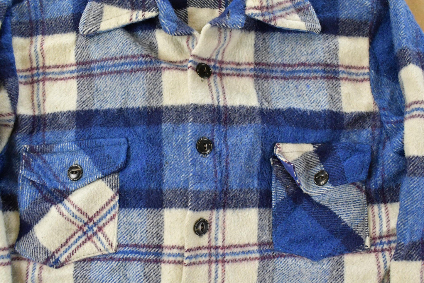 Vintage 1980s Wool Flannel Shirt Jacket Men's Medium