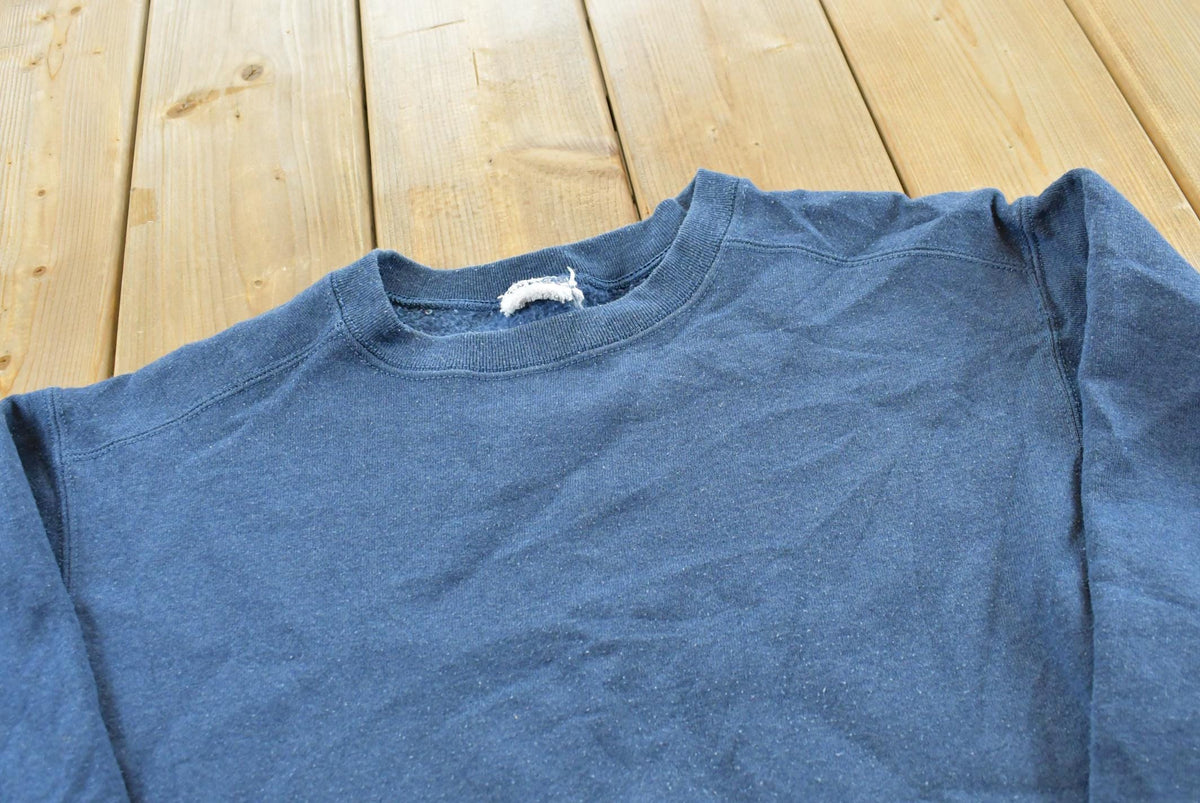 Vintage 1990s Blank Blue Crewneck Sweatshirt Men's M