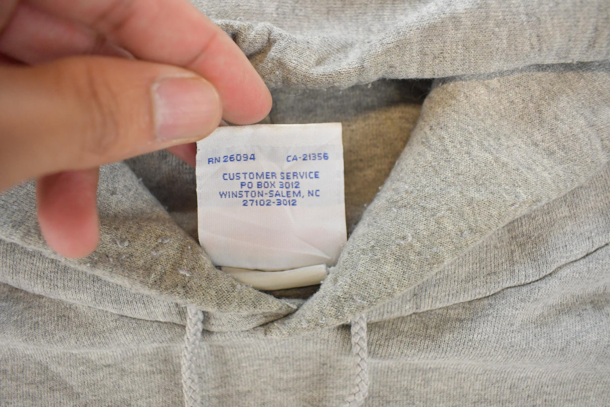 Vintage 2000s Champion Blank Gray Small Logo Hoodie Sweatshirt Men's 2XL