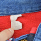 True Vintage 1970s Quarter Zip Denim Accents Collared Sweatshirt Men's XL