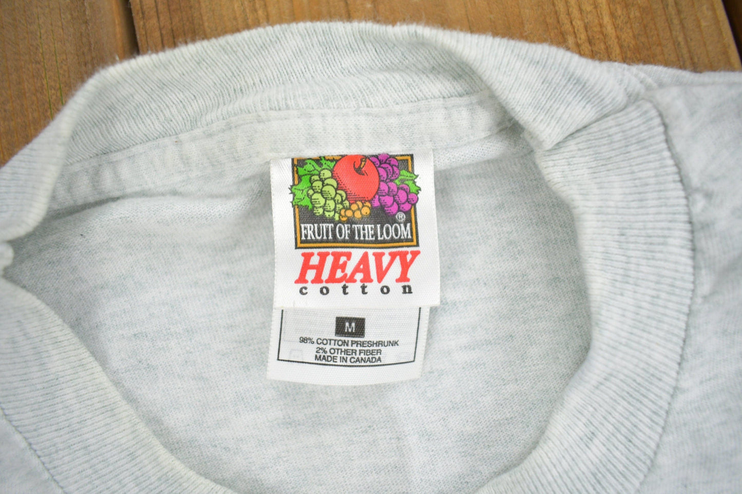Vintage 1990s Fruit Of The Loom Blank Grey T Shirt Men's Medium