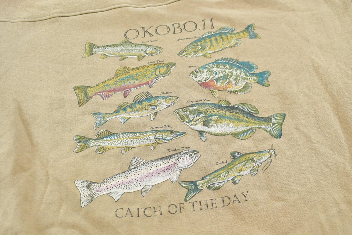 Vintage 1990s Galt Sand Okoboji Angler Fishing Crewneck Sweatshirt Men's 2XL