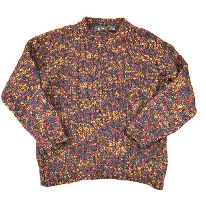 Vintage 1990s Pasta Abstract Knit Crewneck Sweater Women's L