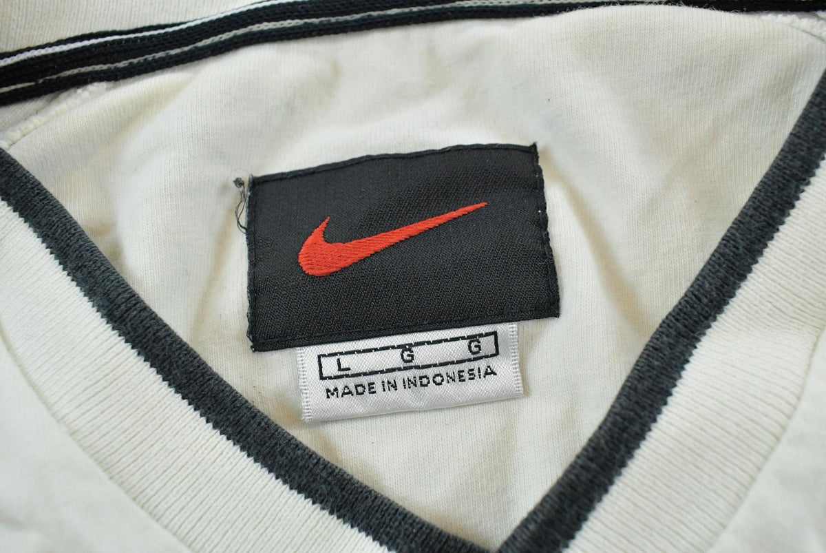Vintage Y2K Nike Embroidered Logo Center Check Raglan Long Sleeve Shirt Men's XL