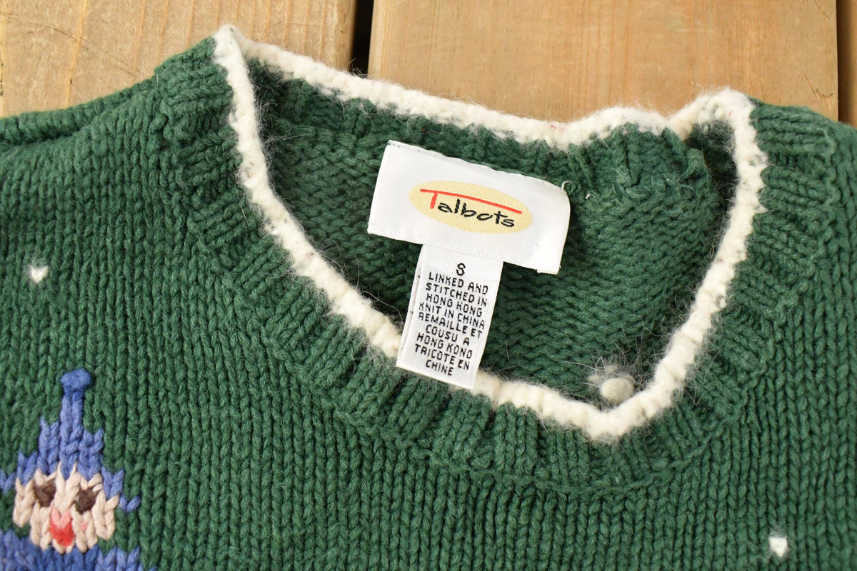 Vintage 1990s Talbots Christmas Knit Crewneck Sweater Men's Small