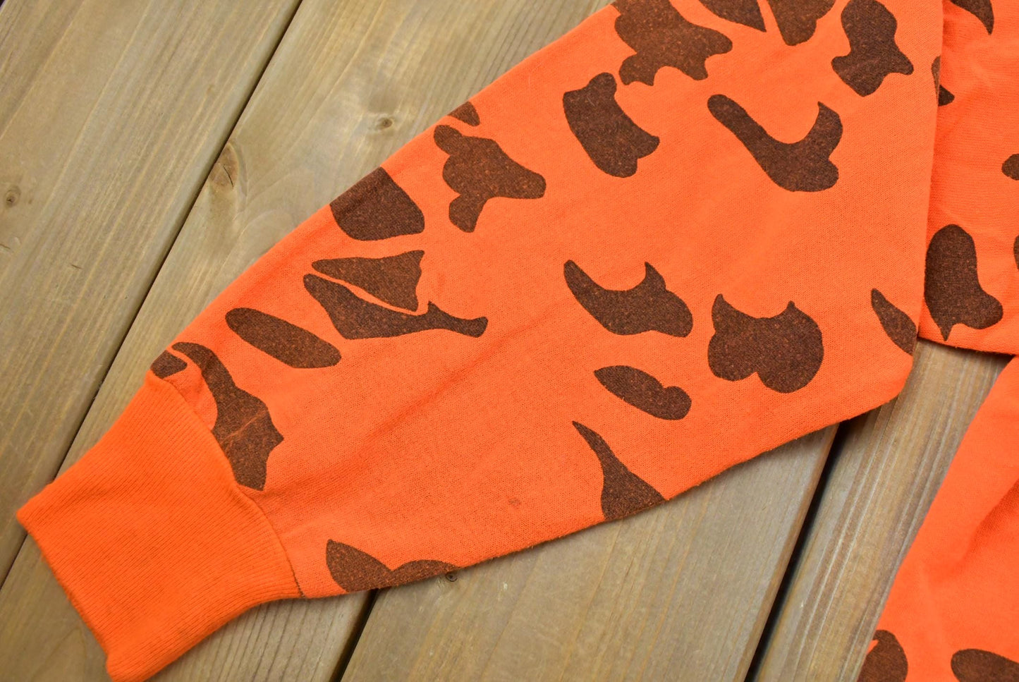 Vintage 1990s Ace Sportswear High Visibility Camo Orange Hoodie Men's 2XL