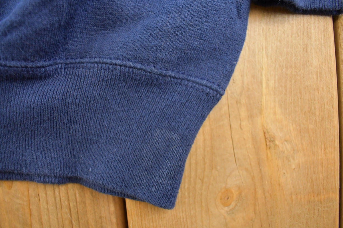 Vintage 1990s Hanes Activewear Blank Navy Raglan Crewneck Sweatshirt Men's M