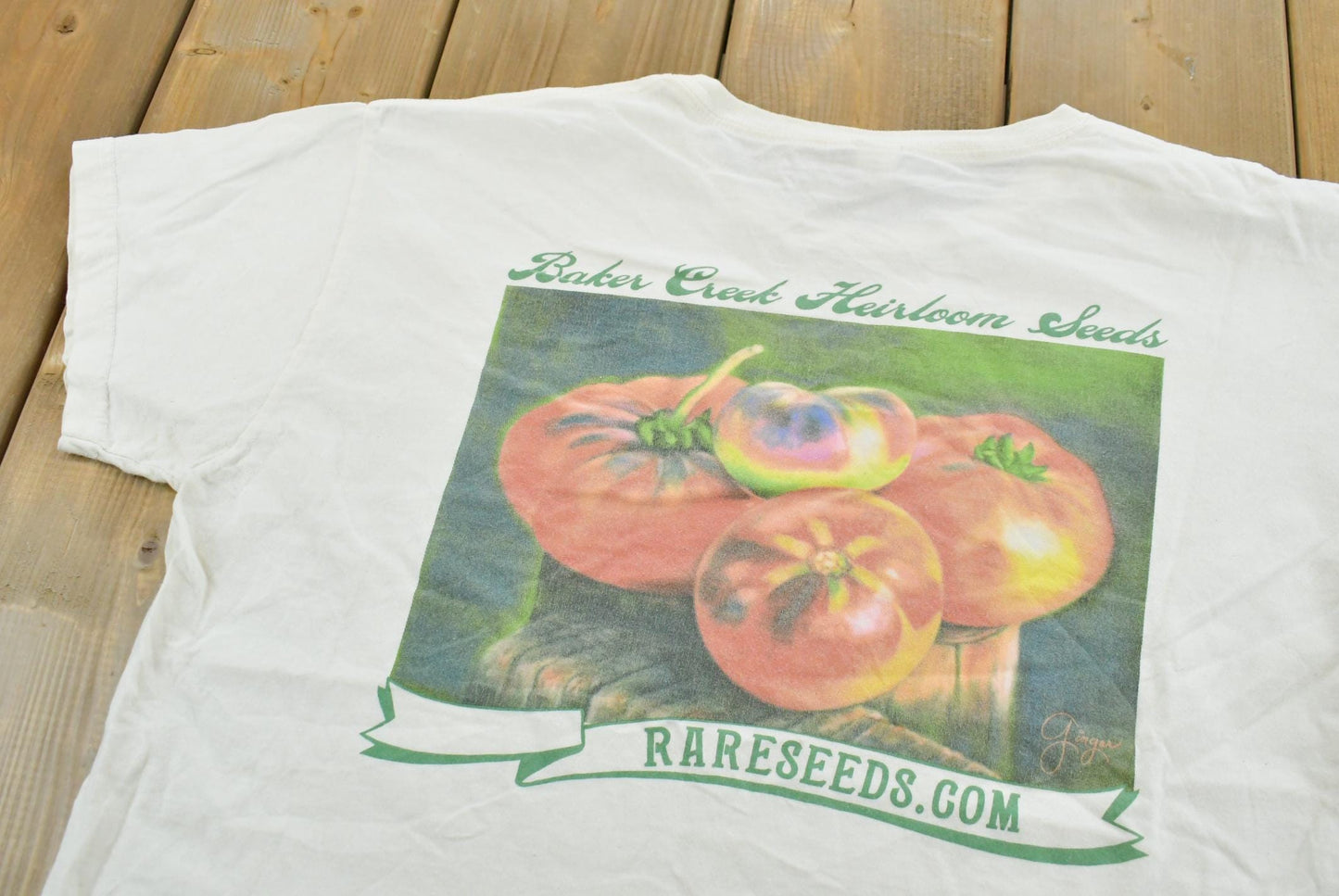 Vintage Y2K Rare Heirloom Seeds Vegetables T-Shirt Women's L