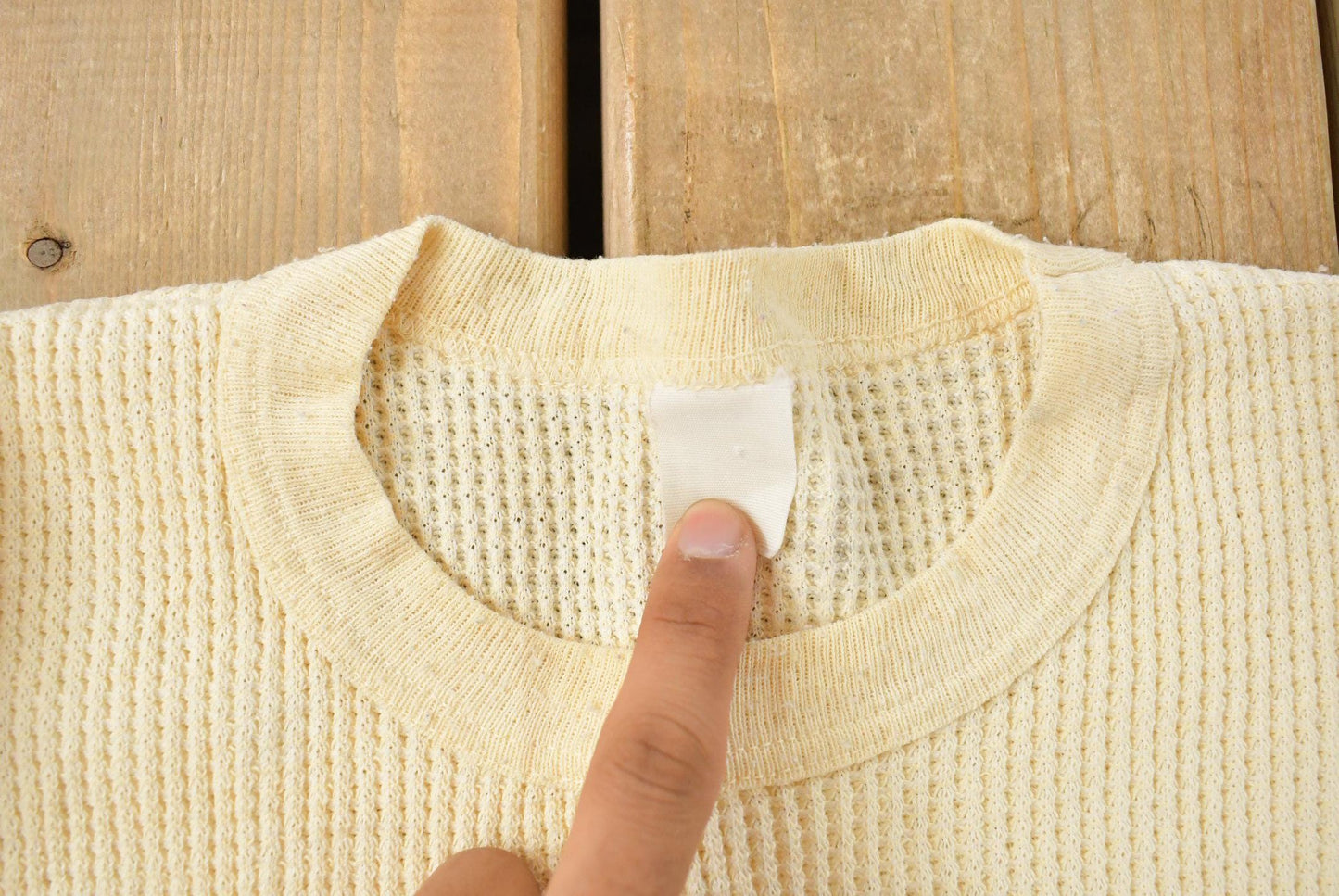 Vintage 1970s Thermal Waffle Knit Long Sleeve Shirt Men's M-L
