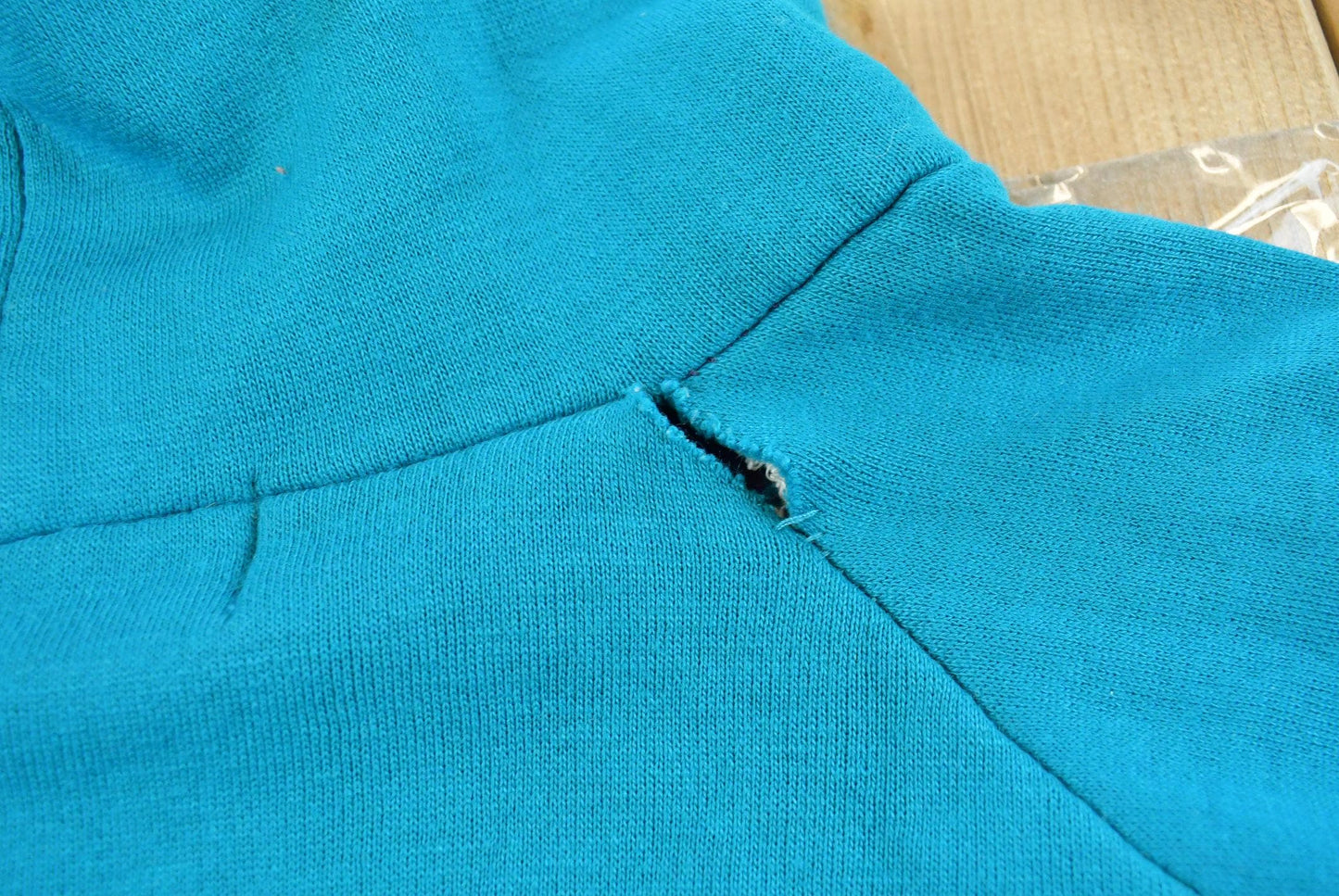 Vintage 1990s Northwest Territories Blank Blue Full Zip Thermal Lined Hoodie Sweatshirt Men's L
