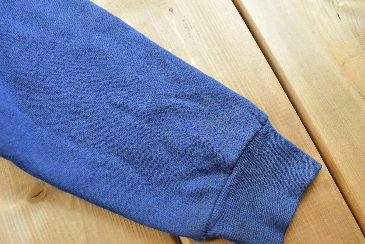 Vintage 1990s Sturdy Sweats Full Zip Up Blank Blue Hoodie Sweatshirt Men's L