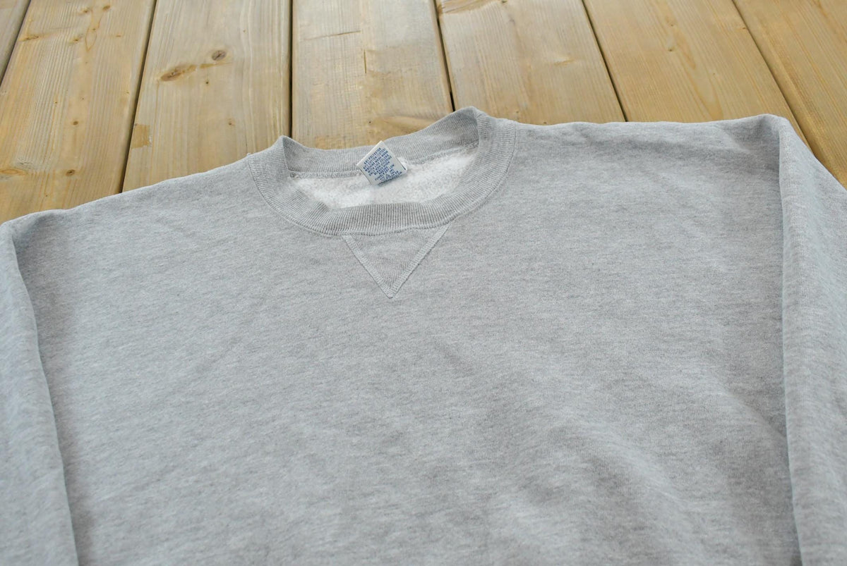 Vintage 1990s Russell Athletic Blank Gray Crewneck Sweatshirt Men's L