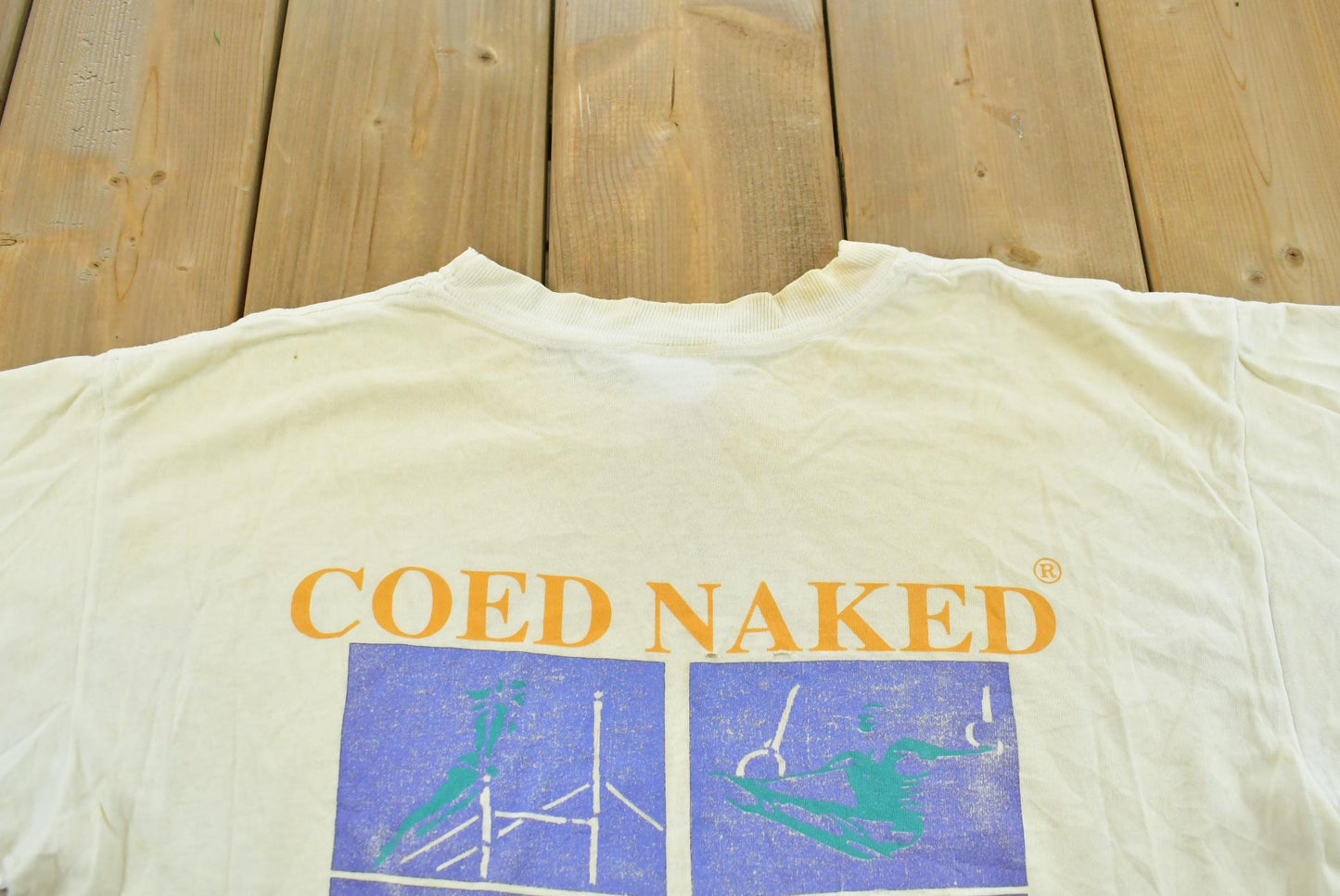 Vintage 1990s Coed Naked Gymnastics T-Shirt Men's L