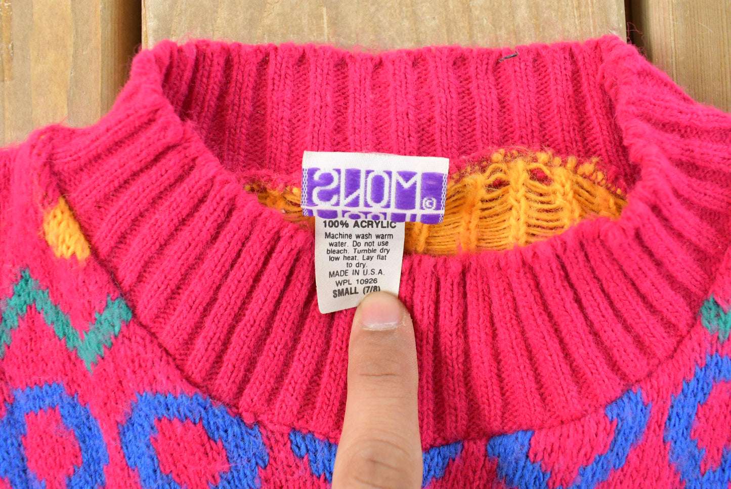 Vintage 1990s Mount Snow Abstract Knit Crewneck Sweater Youth L