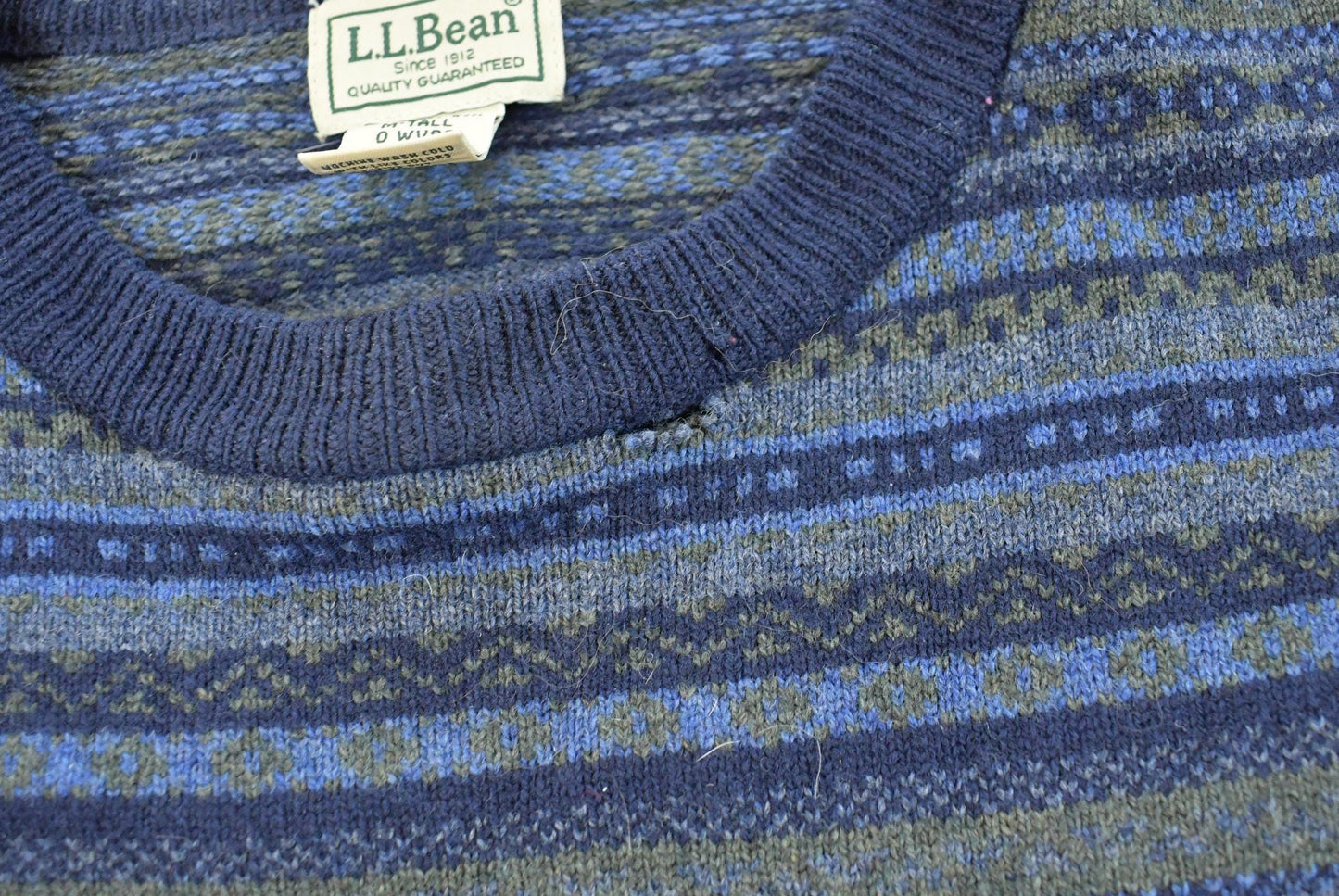 Vintage 1990s LL Bean Wool Knit Striped Sweater Men's L