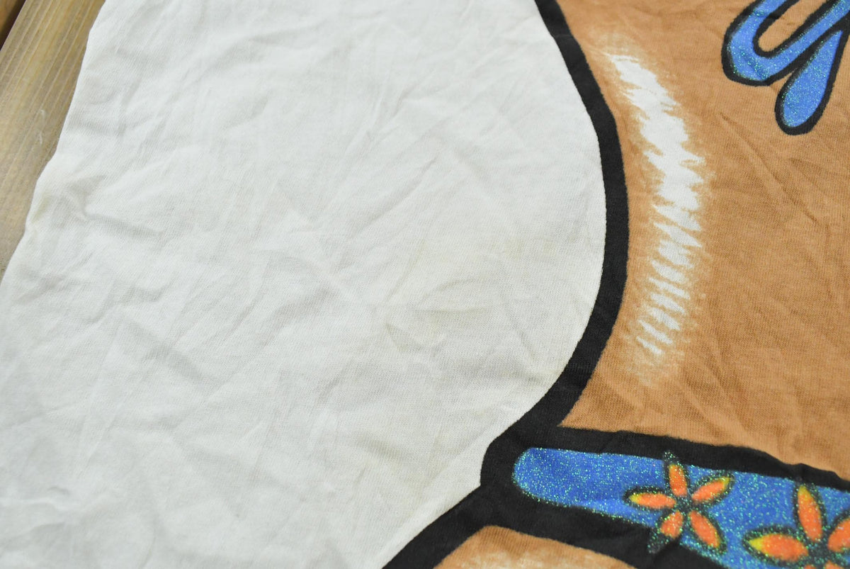 Vintage 1990s Bikini Dress St Maarten Glitter Bikini Swim T-Shirt Women's 3XL