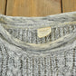 Vintage 1980s Gray 3D Cable Knit Crewneck Sweater Men's M