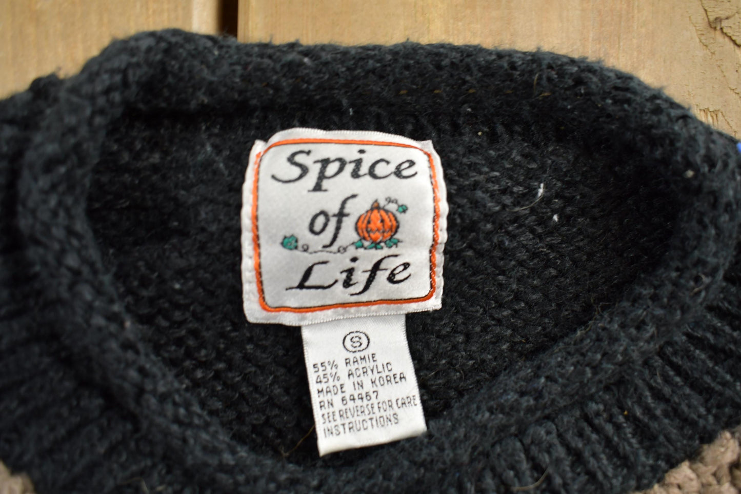 Vintage 1990s Halloween Theme Embroidered Knit Sweater Women's S