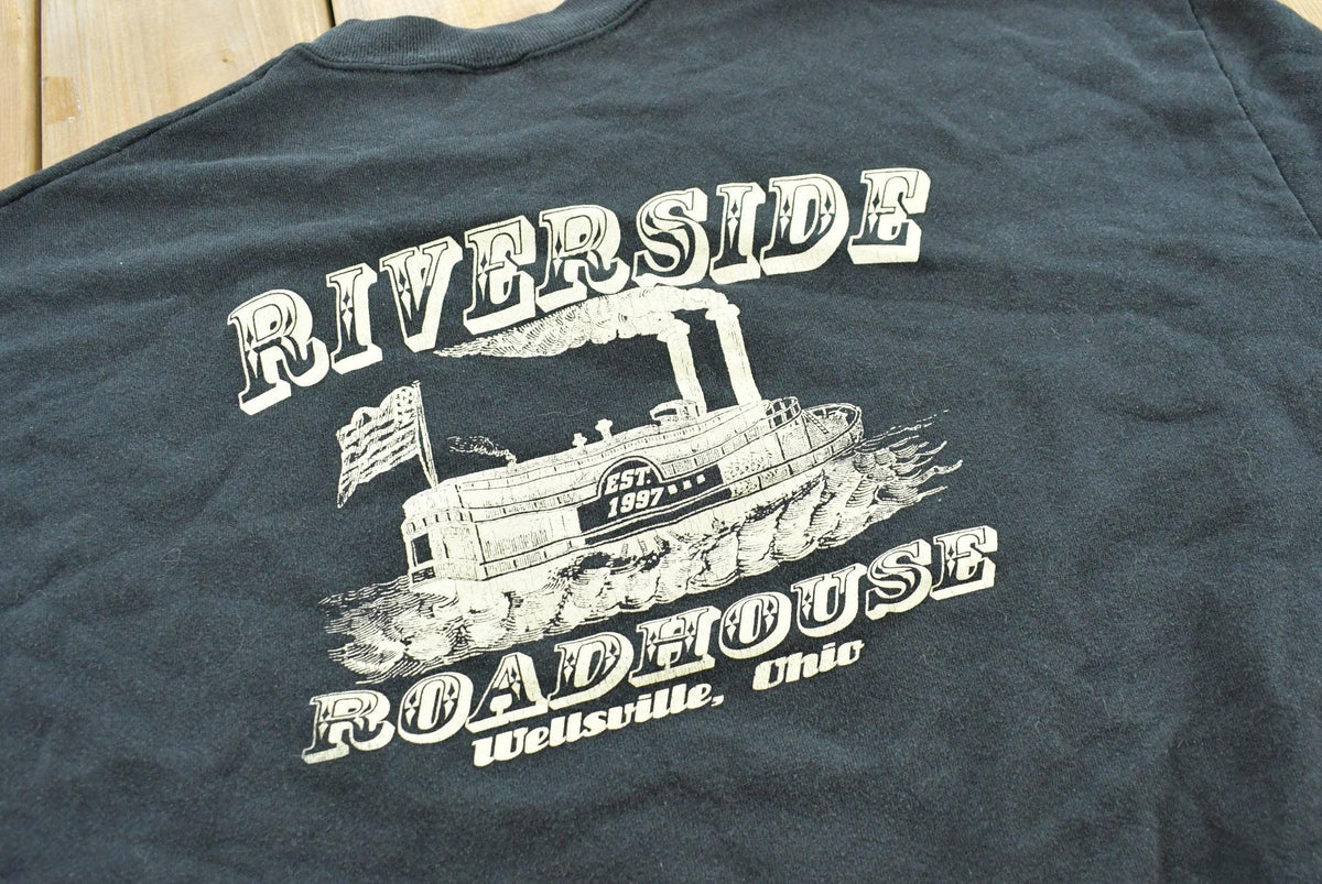 Vintage 1990s Riverside Roadhouse Ohio Souvenir Crewneck Sweatshirt Men's XL
