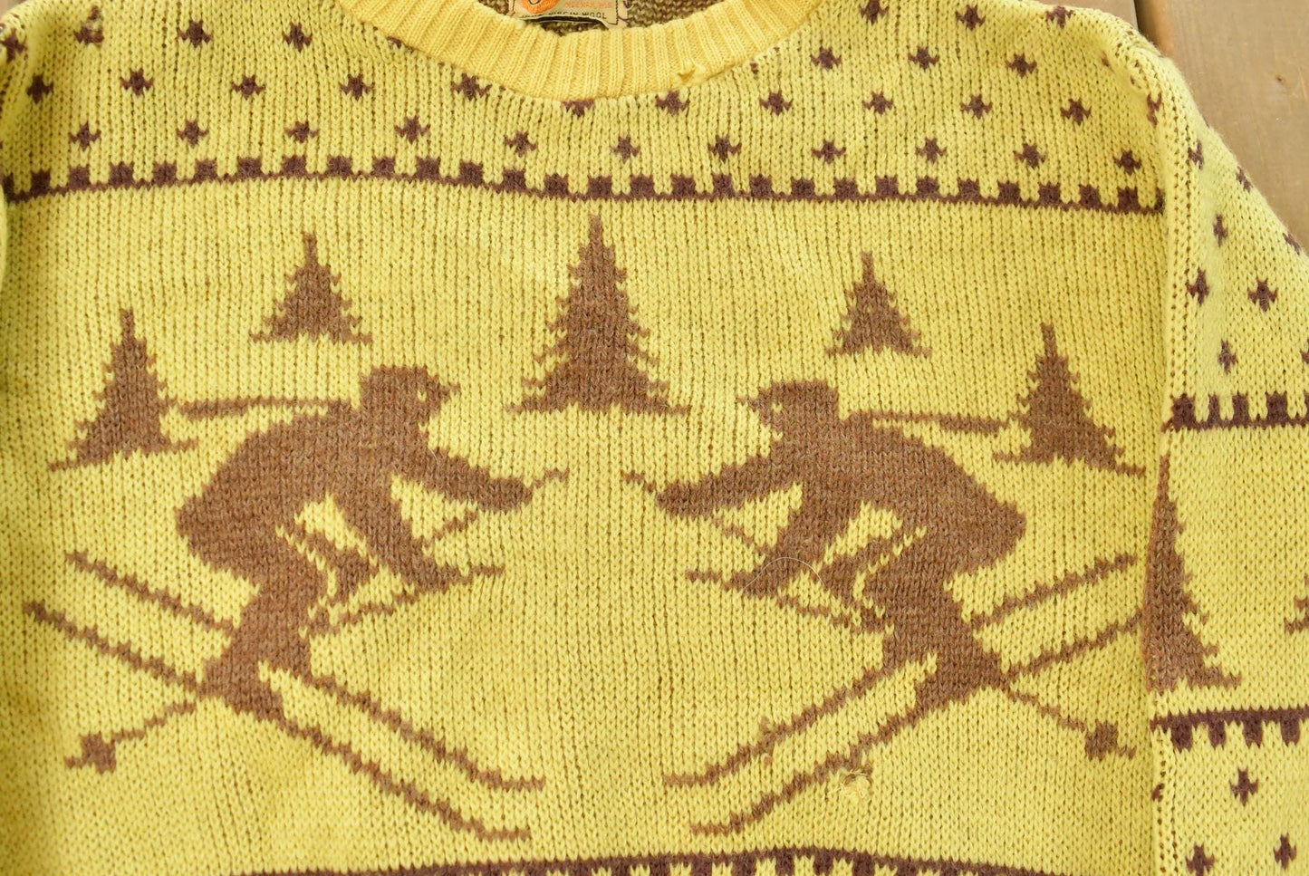 Vintage 1950s Jersild Wool Nordic Ski Jacquard Knit Sweater Men's S
