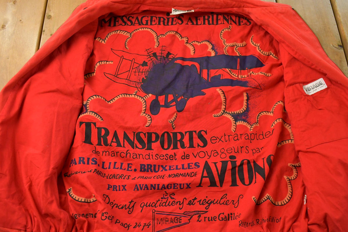 Vintage 1990s Mirage Messageries Aériennes Pilot Jacket Men's XL