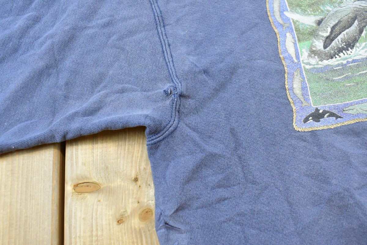 Vintage 1990s Newburyport Massachusetts Whales Crewneck Sweatshirt Men's M / Souvenir / Streetwear / Travel And Vacation / 90s Made in USA