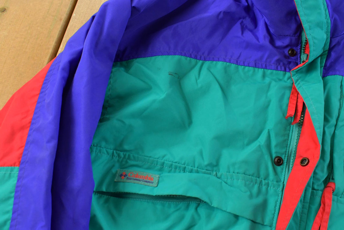 Vintage 1990s Columbia Sportswear Full Zip Windbreaker Jacket Men's XL