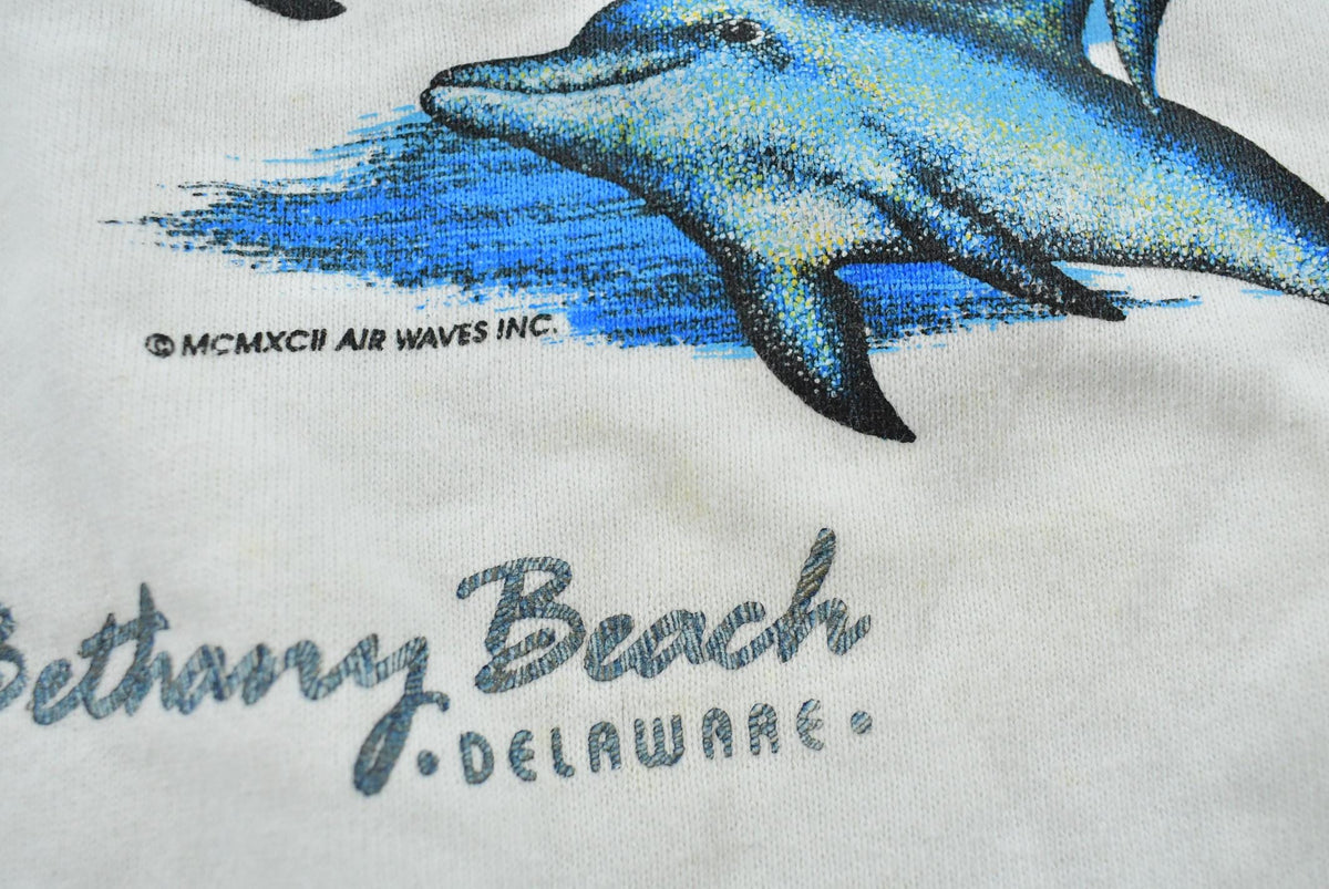 Vintage 1992 Bethany Beach Delaware Dolphins Souvenir Crewneck Sweatshirt Men's M