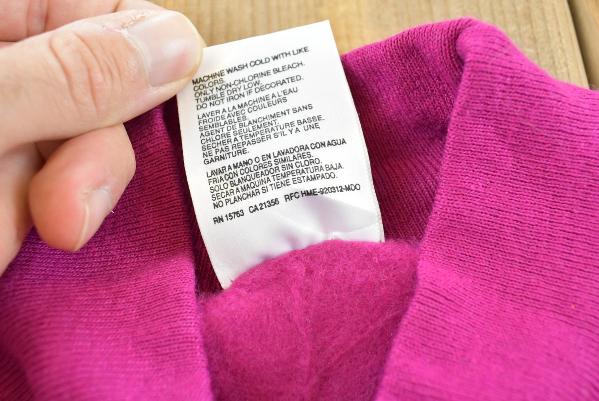 Vintage 1990s Deadstock Hanes Her Way Blank Magenta Crewneck Sleep Sweatshirt Women's M Long