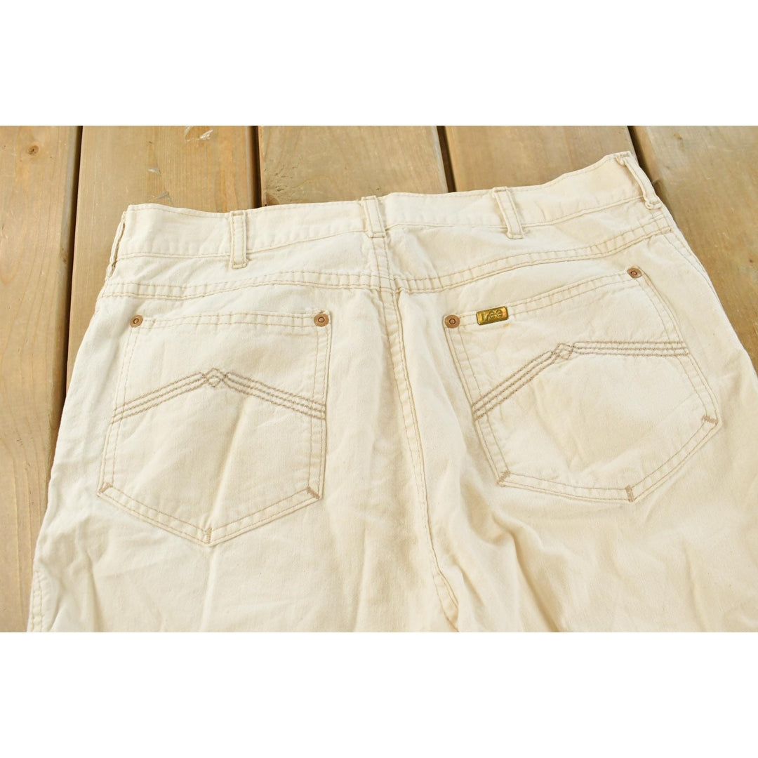 Vintage 1980s Lee White Denim Rancher Jeans Men's 30 x 28.5
