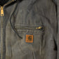 Vintage 1990s Thrashed Carhartt Distressed Canvas Hooded Jacket Men's L Tall