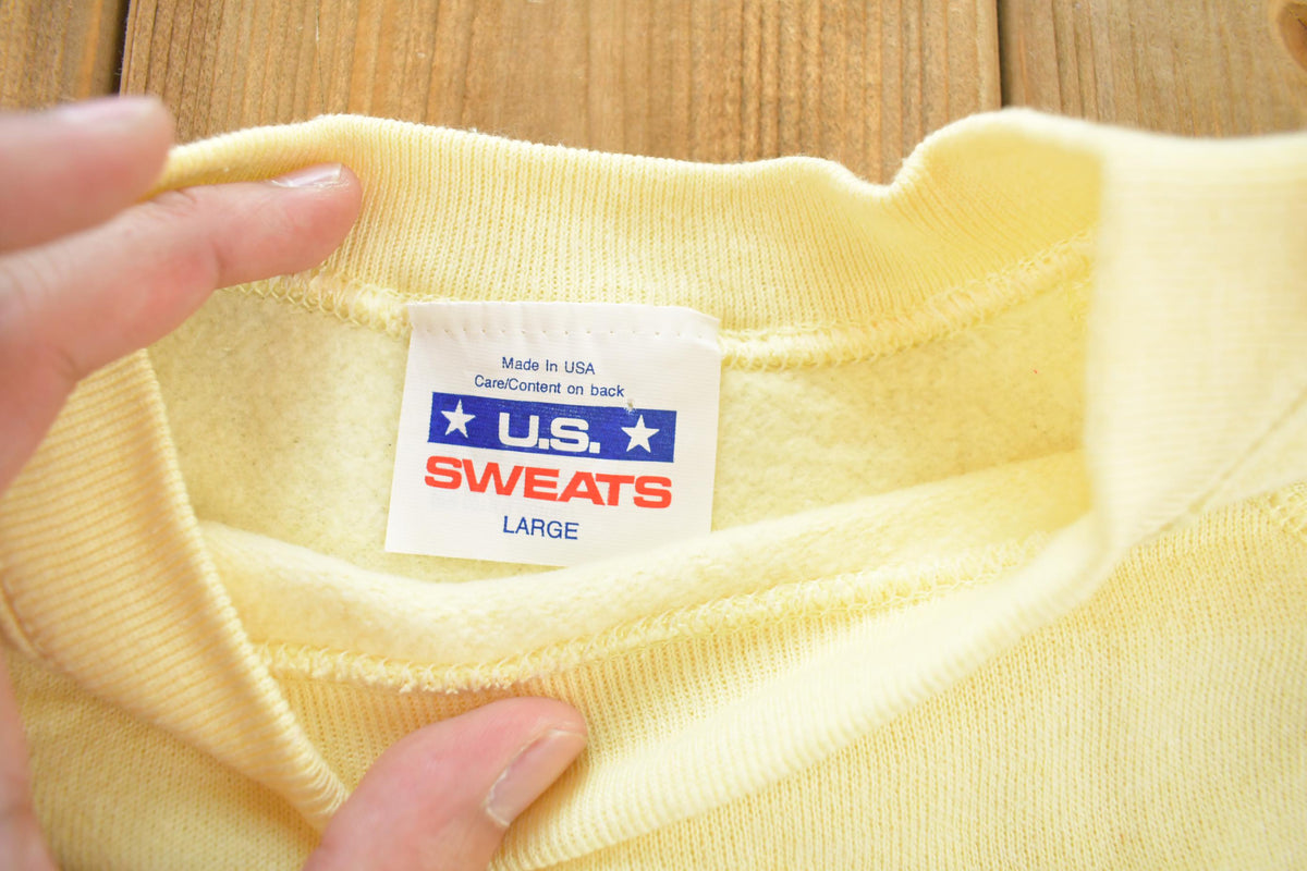 Vintage 1990s Cute Cow Graphic Raglan Crewneck Sweatshirt Women's L