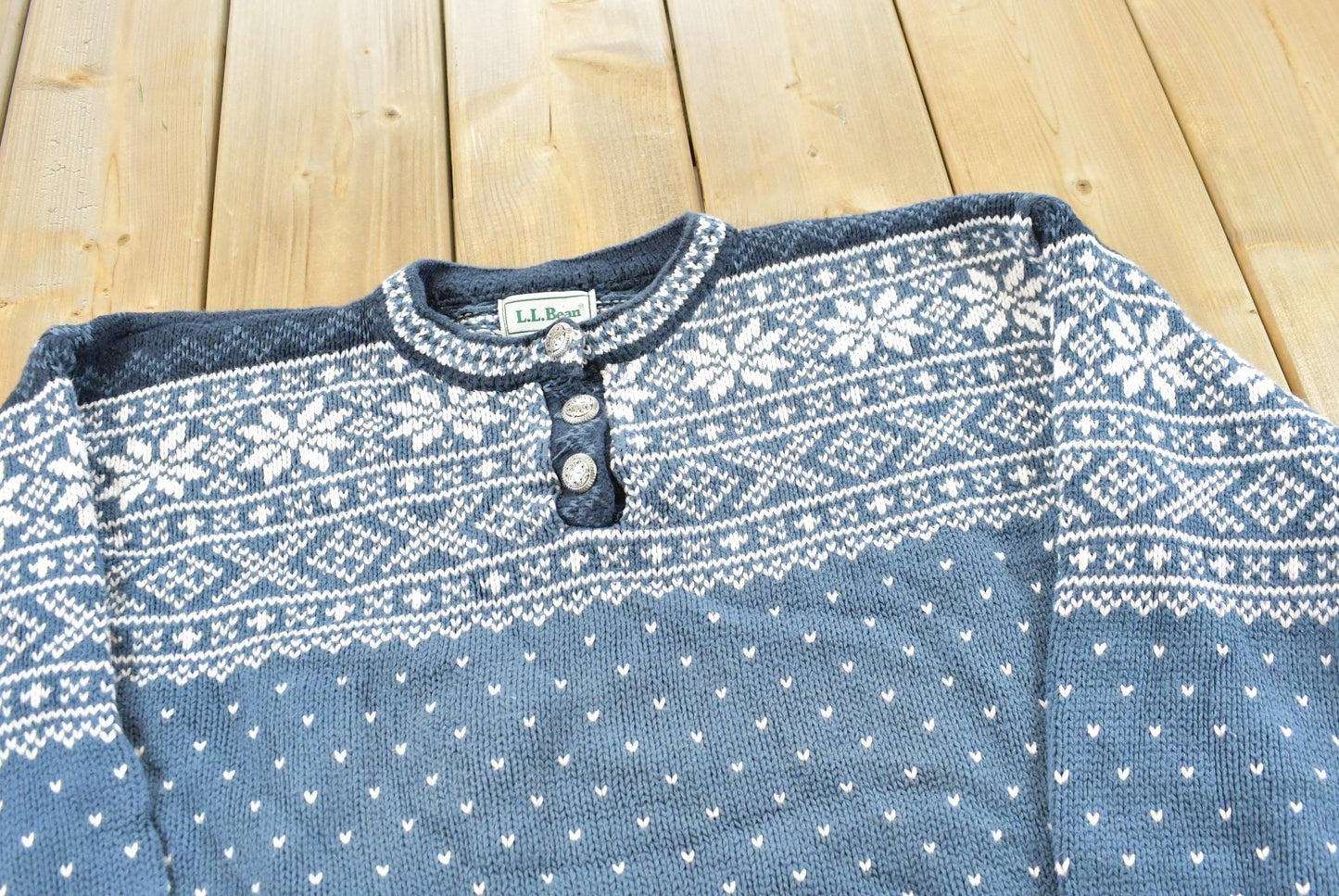 Vintage 1990s LL Bean Cotton Knit Sweater Women's L
