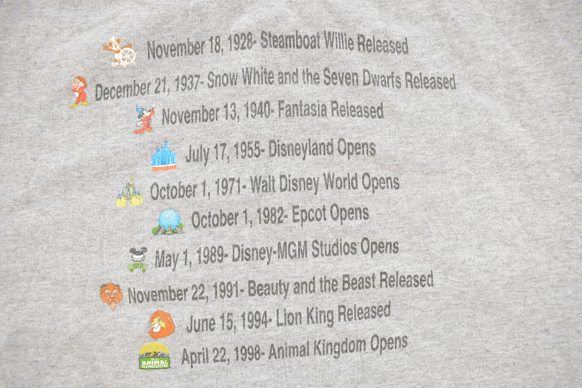 Vintage 1990s Walt Disney World 100 Years Of Magic Anniversary Crewneck Sweatshirt Men's M